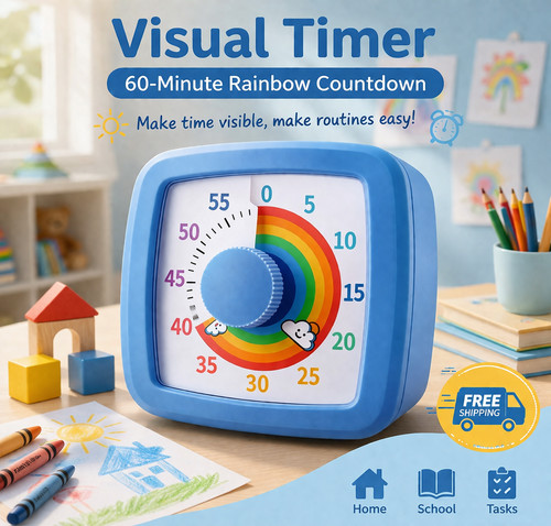 Minute visual timer clock - 60-minute,